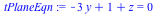 `+`(`-`(`*`(3, `*`(y))), 1, z) = 0