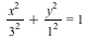 VectorCalculus:-`+`(VectorCalculus:-`*`(`*`(`^`(x, 2)), `/`(1, `*`(`^`(3, 2)))), VectorCalculus:-`*`(`*`(`^`(y, 2)), `/`(1, `*`(`^`(1, 2))))) = 1