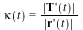 kappa(t) = VectorCalculus:-`*`(abs(eval(diff(T(x), x), x = t)), `/`(1, `*`(abs(eval(diff(r(x), x), x = t)))))