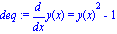 deq := diff(y(x), x) = y(x)^2-1