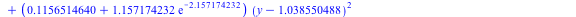 `+`(.1247974709, `*`(`+`(`-`(.240219768), `*`(2.077100976, `*`(exp(-2.157174232)))), `*`(`+`(x, 1.038550488))), `*`(`+`(.240219768, `-`(`*`(2.077100976, `*`(exp(-2.157174232))))), `*`(`+`(y, `-`(1.038...