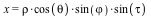 x = VectorCalculus:-`*`(VectorCalculus:-`*`(VectorCalculus:-`*`(rho, cos(theta)), sin(`ϕ`)), sin(tau))