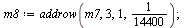 `:=`(m8, addrow(m7, 3, 1, `/`(1, 14400))); 1