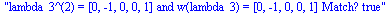 lambda_3^(2) = [0, -1, 0, 0, 1] and w(lambda_3) = [0, -1, 0, 0, 1] Match? true