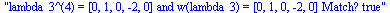 lambda_3^(4) = [0, 1, 0, -2, 0] and w(lambda_3) = [0, 1, 0, -2, 0] Match? true