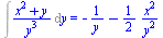 Int(`/`(`*`(`+`(`*`(`^`(x, 2)), y)), `*`(`^`(y, 3))), y) = `+`(`-`(`/`(1, `*`(y))), `-`(`/`(`*`(`/`(1, 2), `*`(`^`(x, 2))), `*`(`^`(y, 2)))))