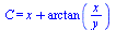 C = `+`(x, arctan(`/`(`*`(x), `*`(y))))