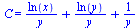 C = `+`(`/`(`*`(ln(x)), `*`(y)), `/`(`*`(ln(y)), `*`(y)), `/`(1, `*`(y)))