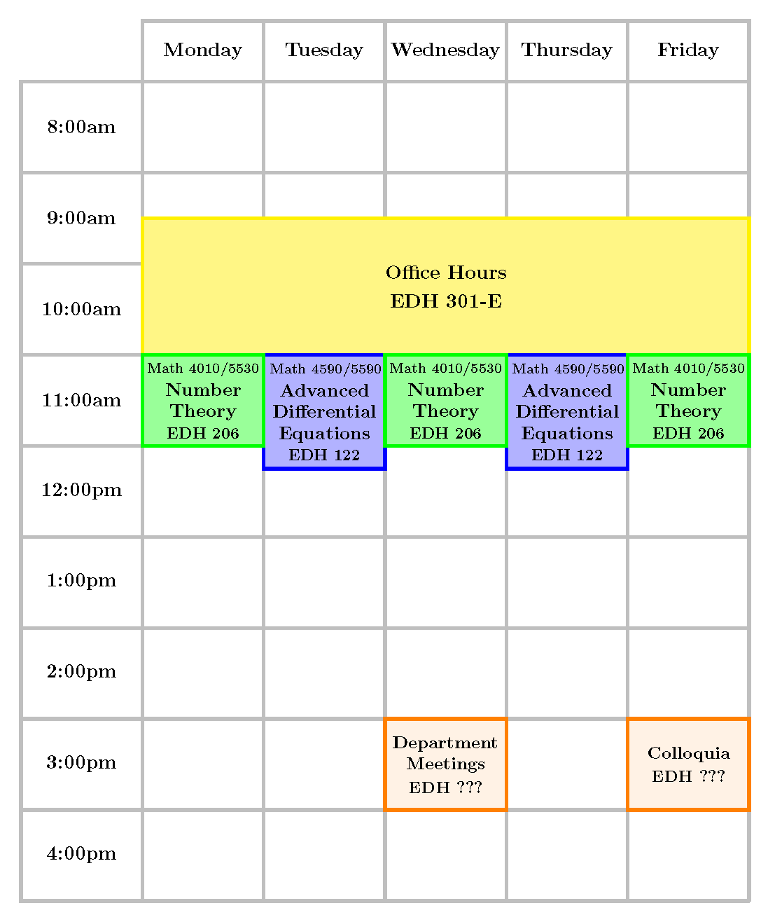 Fall Schedule for Bill Cook